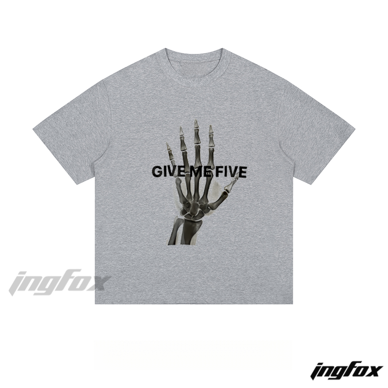 Skeleton Hand “GIVE ME FIVE” - Loose Fit Short Sleeve T-Shirt