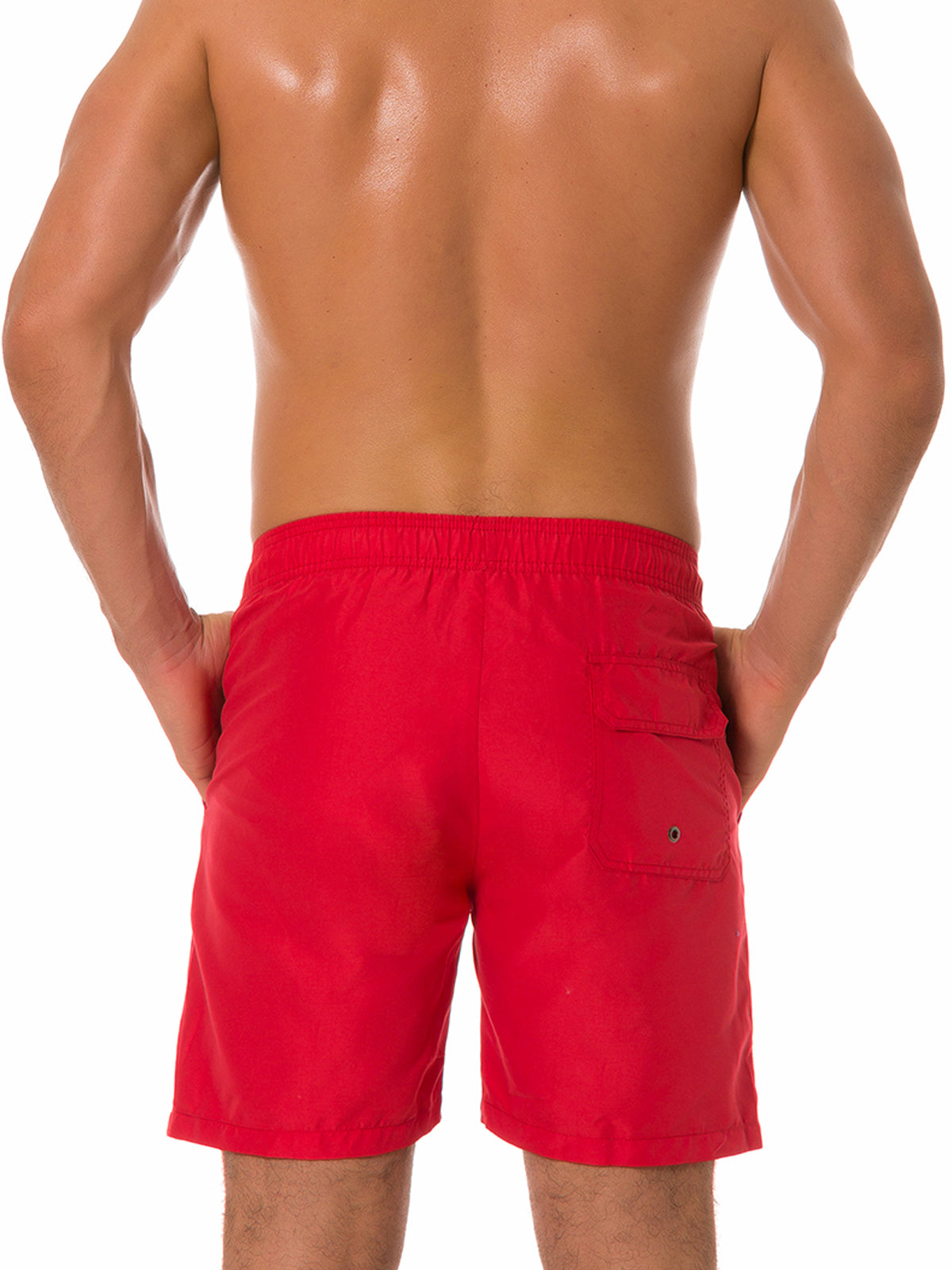 Men's Casual Summer Solid Color Beach Shorts Swimming Trunks