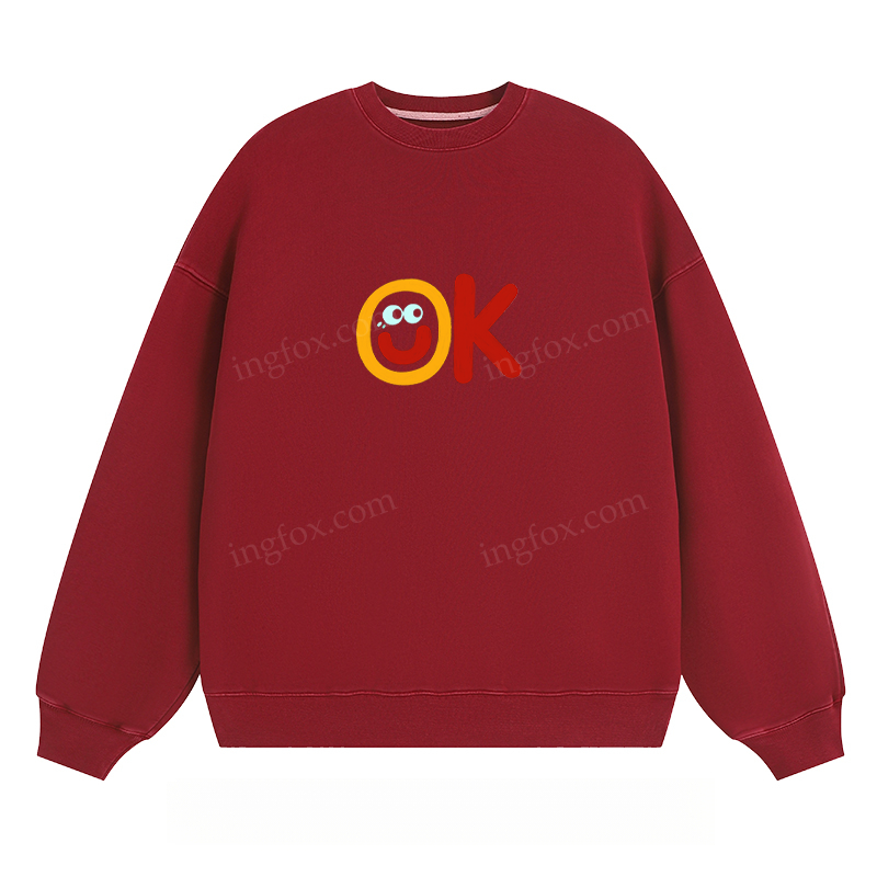 OK Smiley Graphic - Classic Unisex Fit Crewneck Sweatshirt
