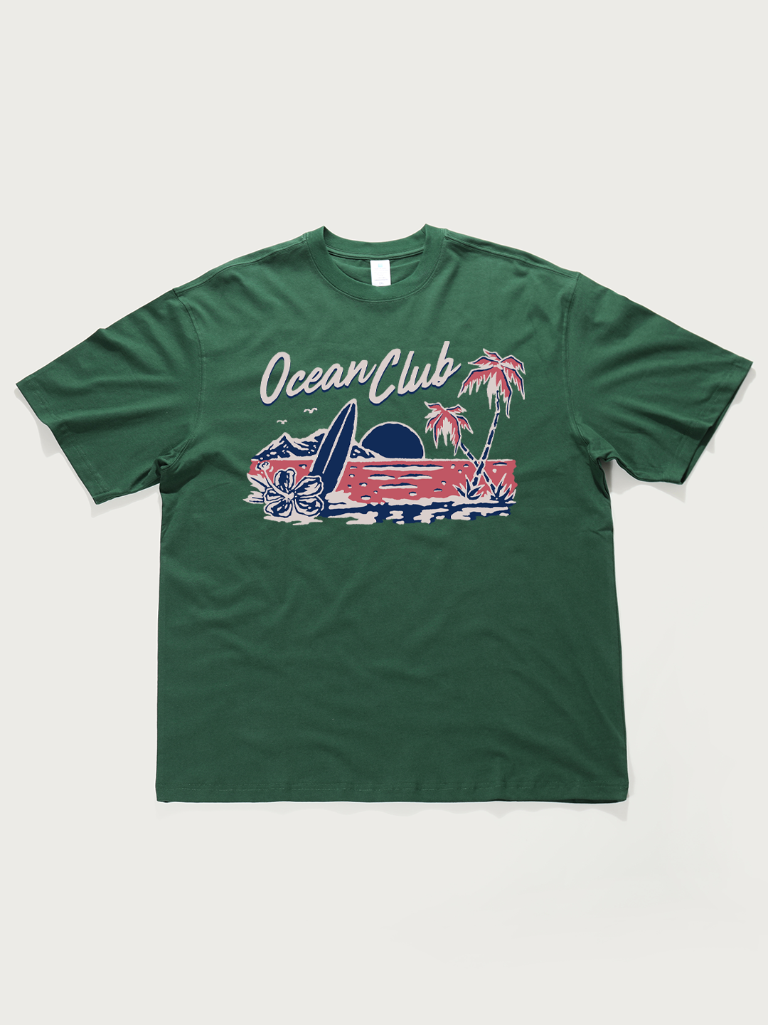 Ocean Club Beach - Unisex Retro Cotton Short Sleeve T-Shirt