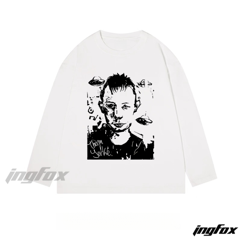 Thom Yorke - Themed Classic Cotton Long Sleeve Tee