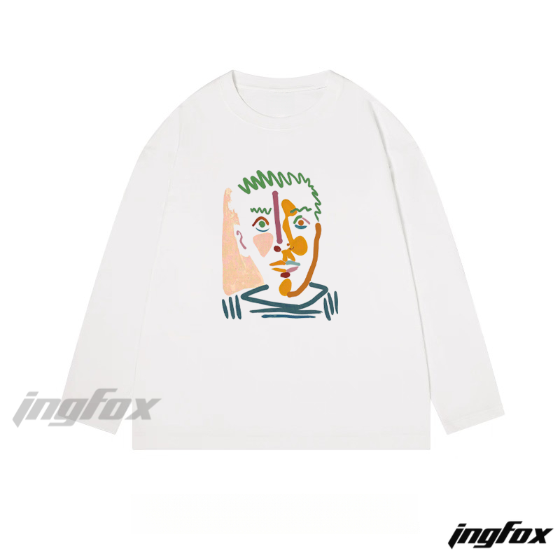 Abstract Portrait - Themed Classic Cotton Long Sleeve Tee