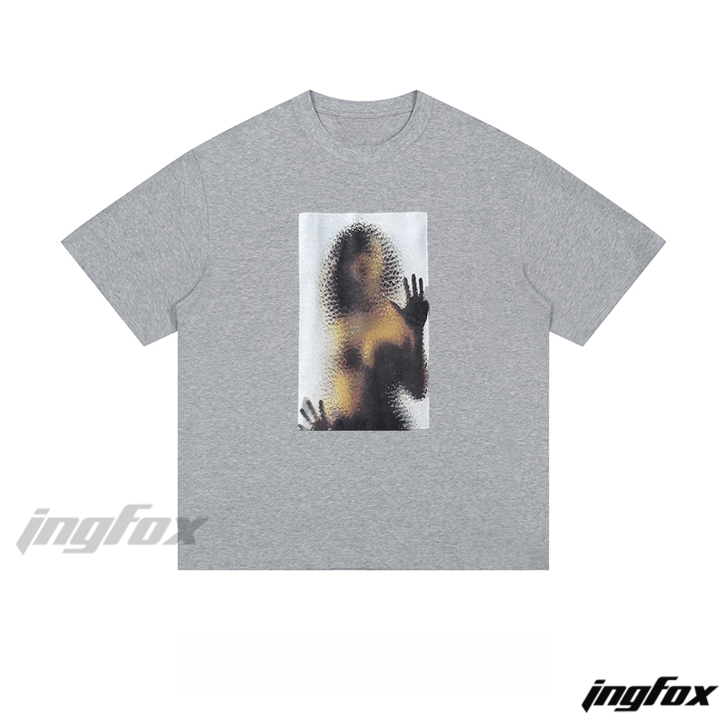 Blurred Figure - Loose Fit Short Sleeve T - Shirt