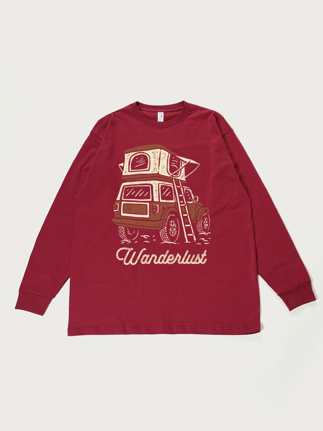 Wanderlust Camper - Unisex Retro Cotton Long Sleeve T-Shirt