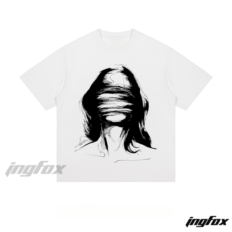 Abstract Face Sketch - Loose Fit Short Sleeve T - Shirt