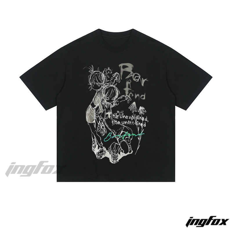 Anime - Style Character Graphic - Loose Fit Short Sleeve T - Shirt