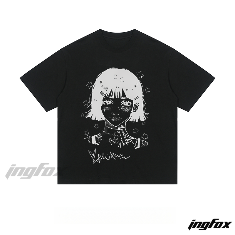 Anime Girl Sketch - Loose Fit Short Sleeve T - Shirt
