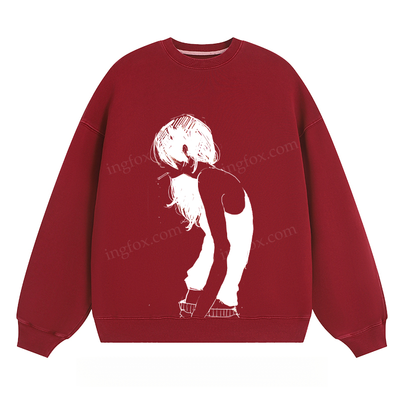 Artistic Girl Sketch - Classic Unisex Fit Crewneck Sweatshirt