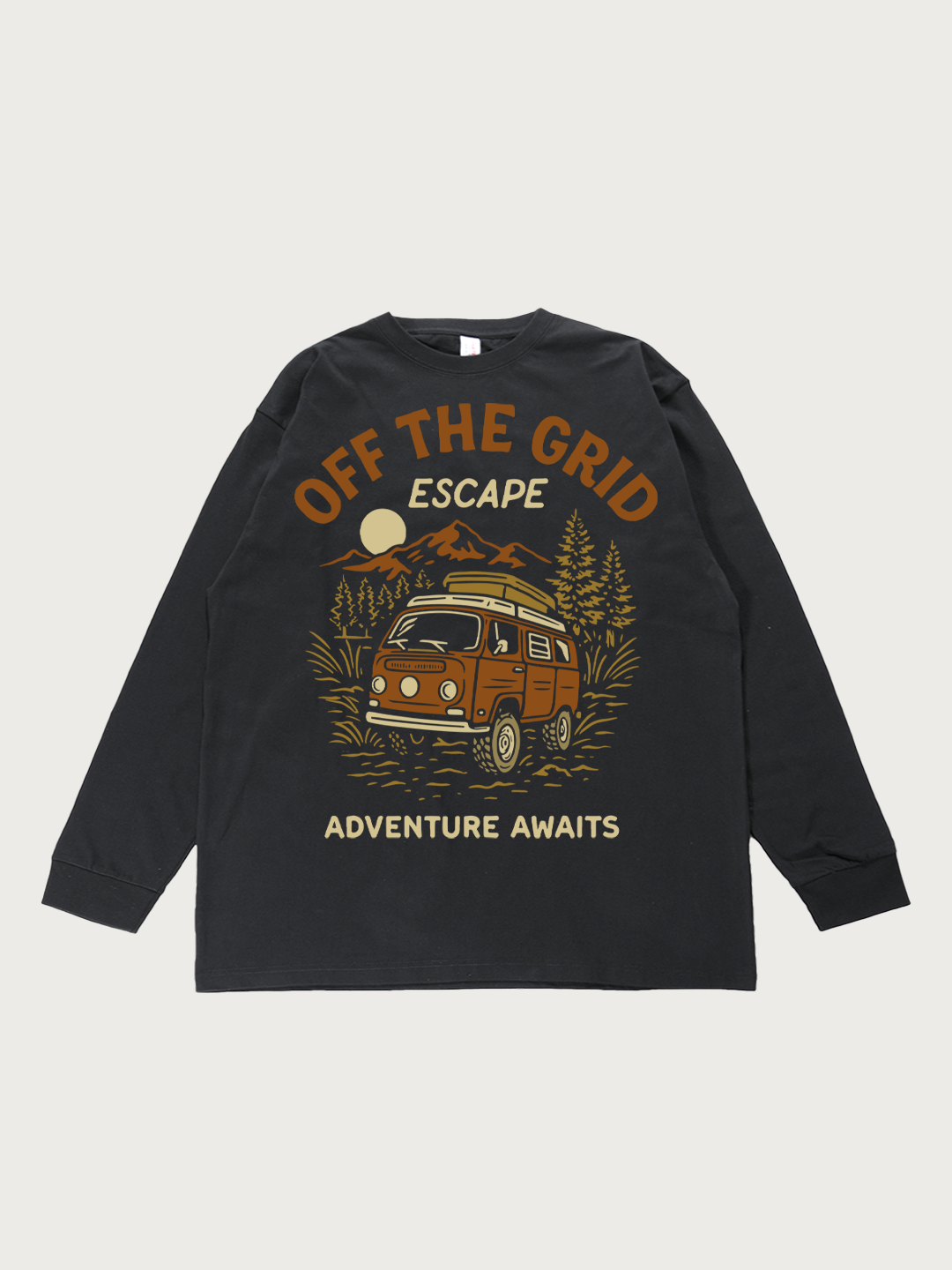 Off The Grid Escape Adventure Awaits - Unisex Retro Cotton Long Sleeve T-Shirt