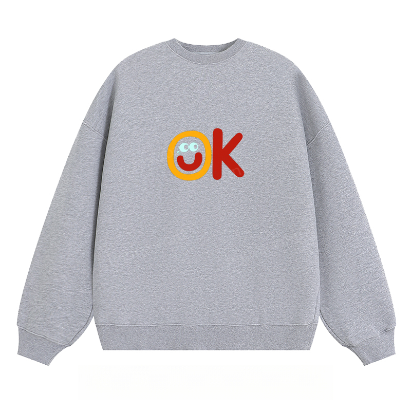 OK Smiley Graphic - Classic Unisex Fit Crewneck Sweatshirt