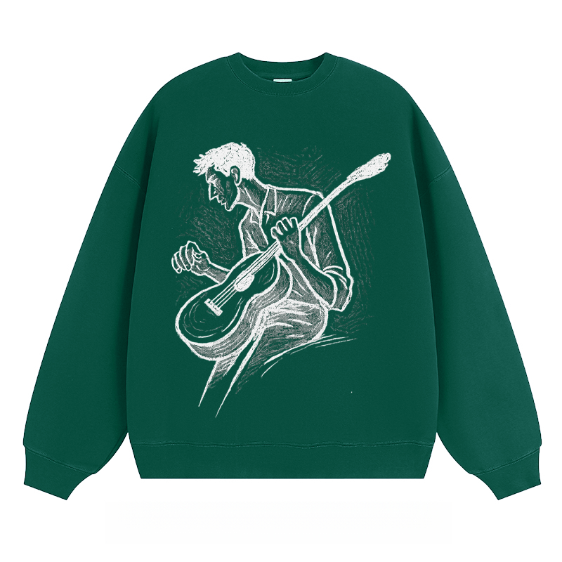 Guitar Player Sketch - Classic Unisex Fit Crewneck Sweatshirt