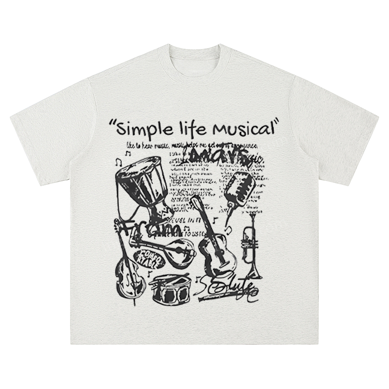 "Simple Life Musical" Instrument Print - Unisex Fit Short Sleeve T - Shirt
