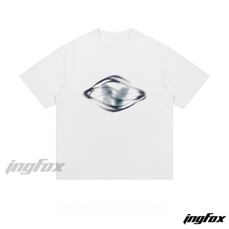 Blurred Diamond - Shaped Graphic - Loose Fit Short Sleeve T - Shirt