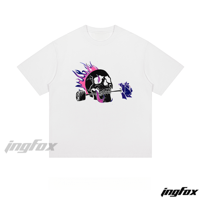 Skull & Rose Rebellion - Loose Fit Short Sleeve T - Shirt