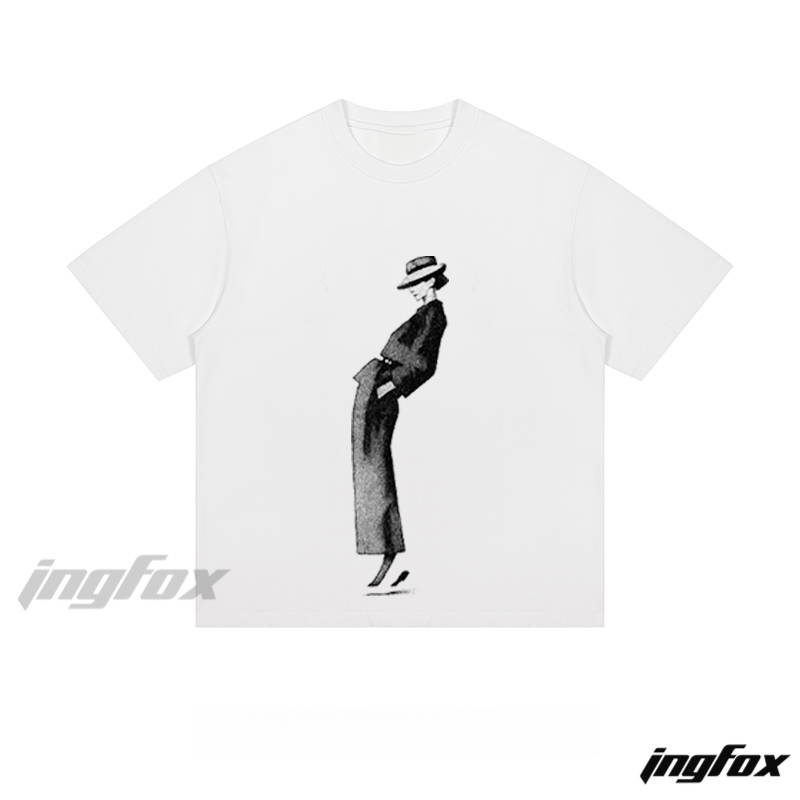 Fashion Sketch Figure - Loose Fit Short Sleeve T - Shirt