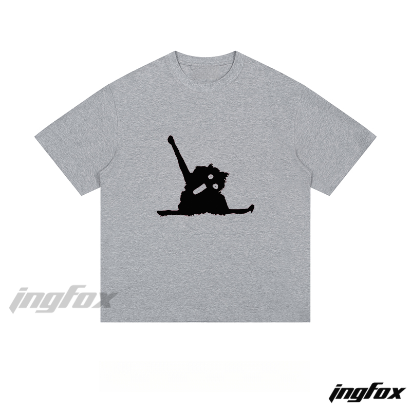 Playful Cat Silhouette - Loose Fit Short Sleeve T-Shirt