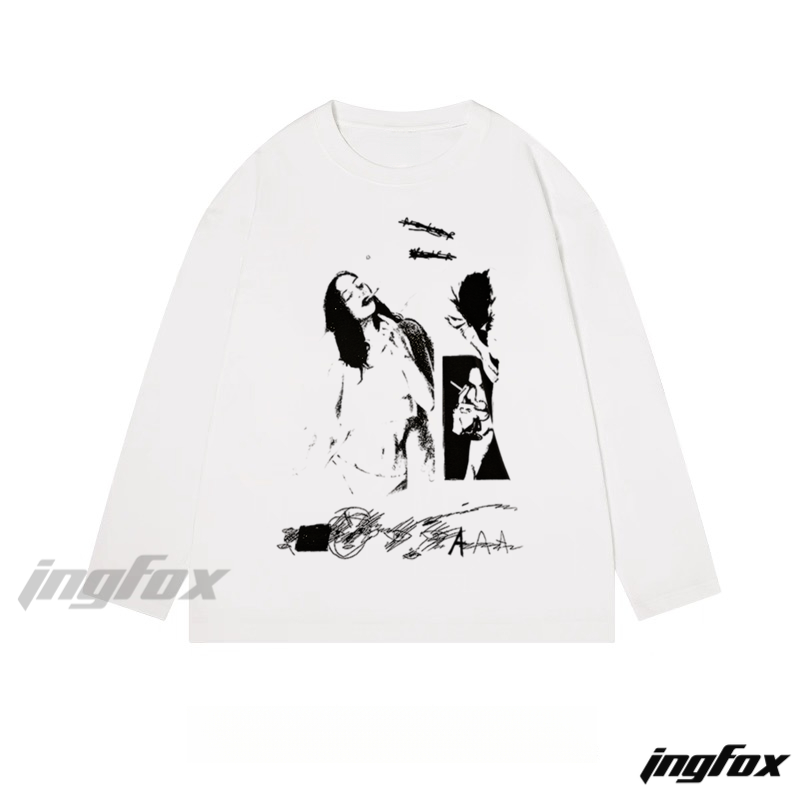 Artistic Figure Collage - Classic Cotton Long Sleeve Tee