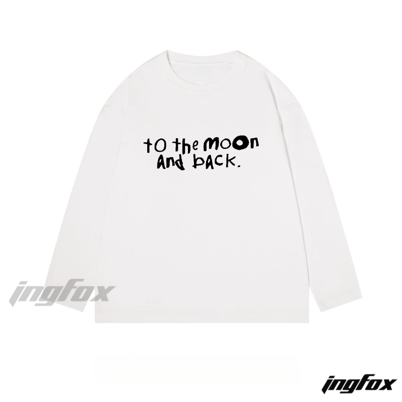 "To the moon and back" Romantic Graphic - Classic Cotton Long Sleeve Tee