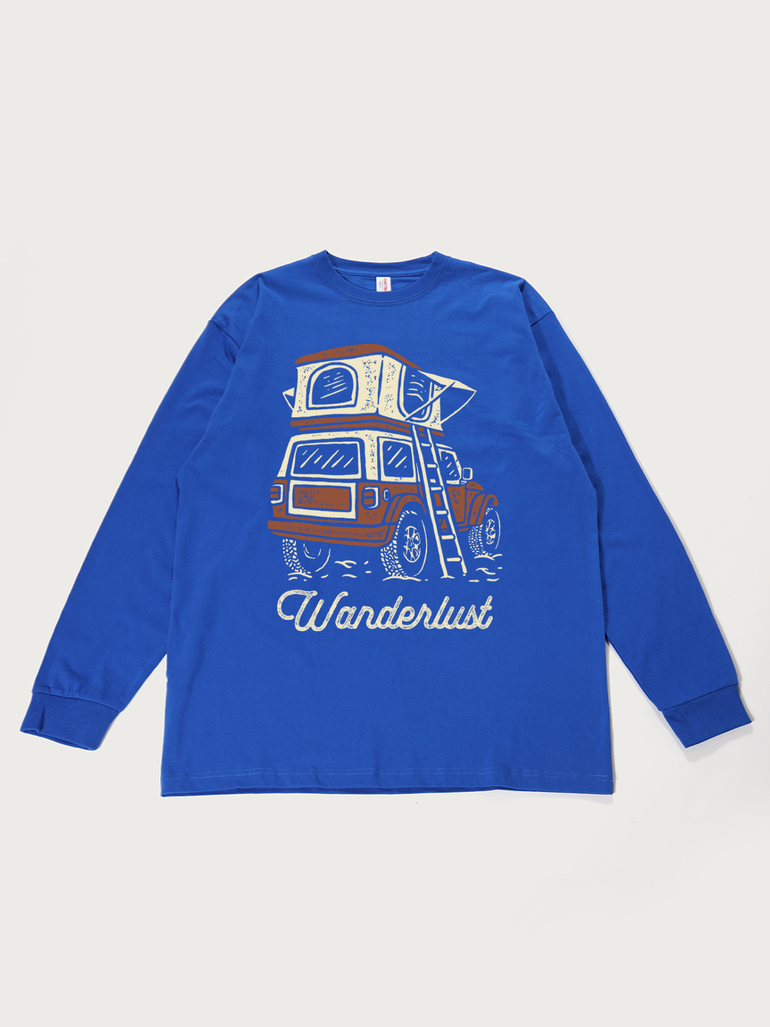 Wanderlust Camper - Unisex Retro Cotton Long Sleeve T-Shirt