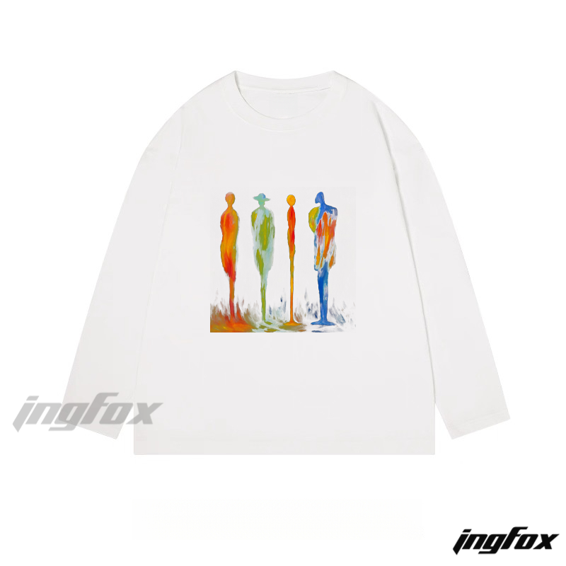 Colorful Abstract Figures - Classic Cotton Long Sleeve Tee