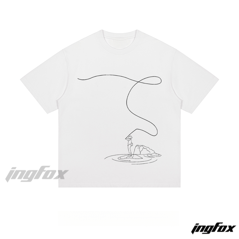 Line Art Adventure - Loose Fit Short Sleeve T - Shirt