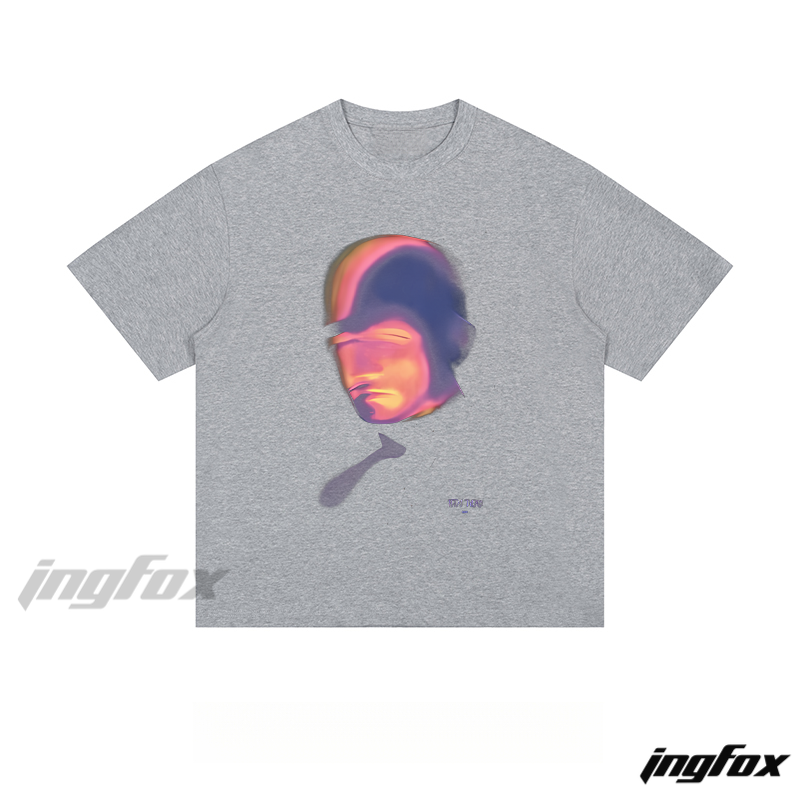 Abstract Portrait Tee - Loose Fit Short Sleeve T - Shirt