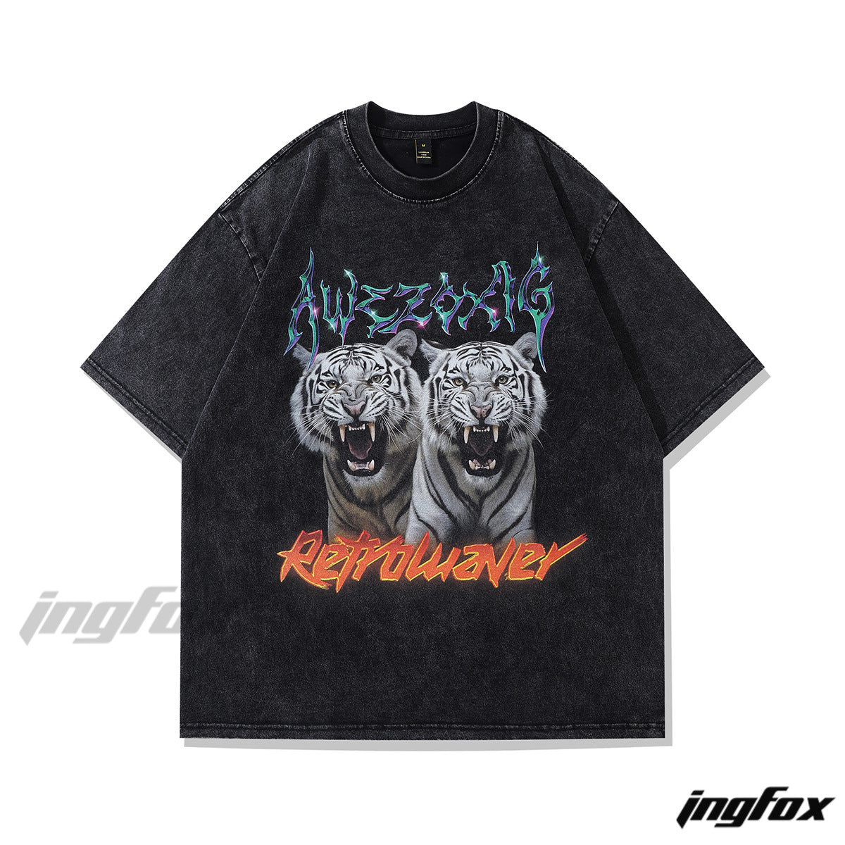 Twin Tigers Vibe - Vintage Washed Oversized T-Shirt