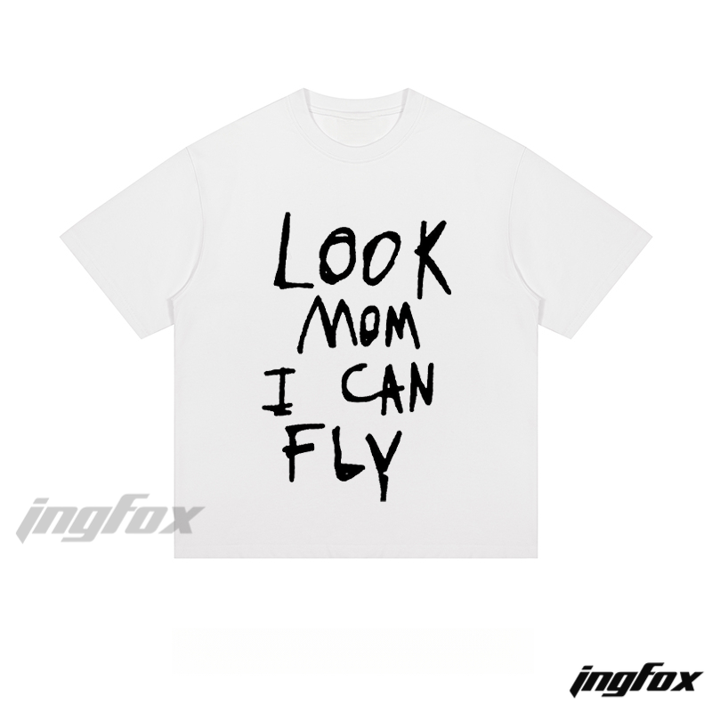 “Look Mom I Can Fly” Slogan - Loose Fit Short Sleeve T-Shirt