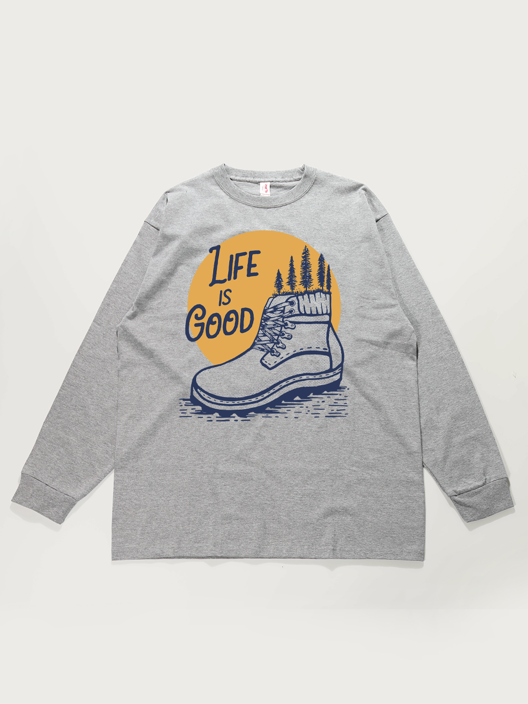 Life Is Good Outdoor Boot - Unisex Retro Cotton Long Sleeve T-Shirt