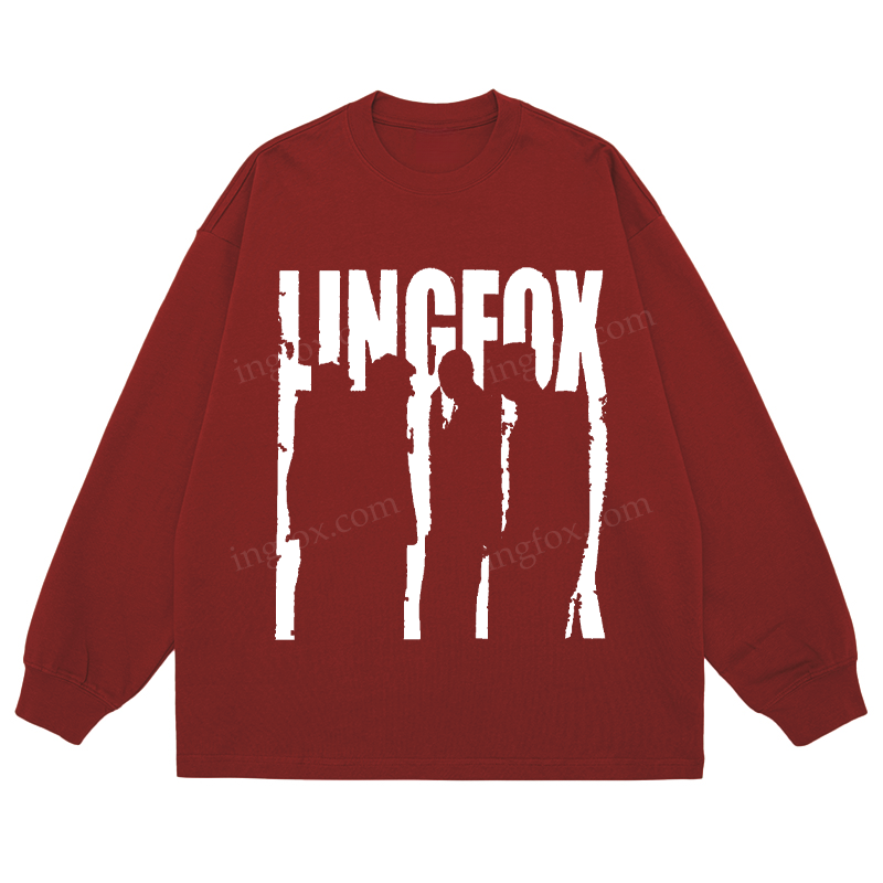 LINGFOX Silhouette - Classic Unisex Fit Cotton Long Sleeve Tee