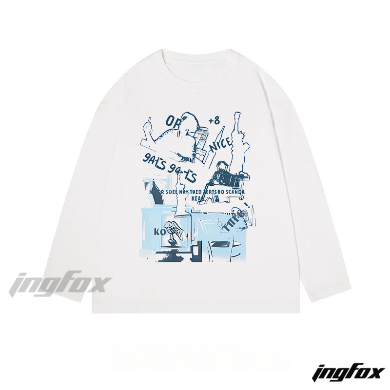 Abstract Collage Graphic - Classic Cotton Long Sleeve Tee