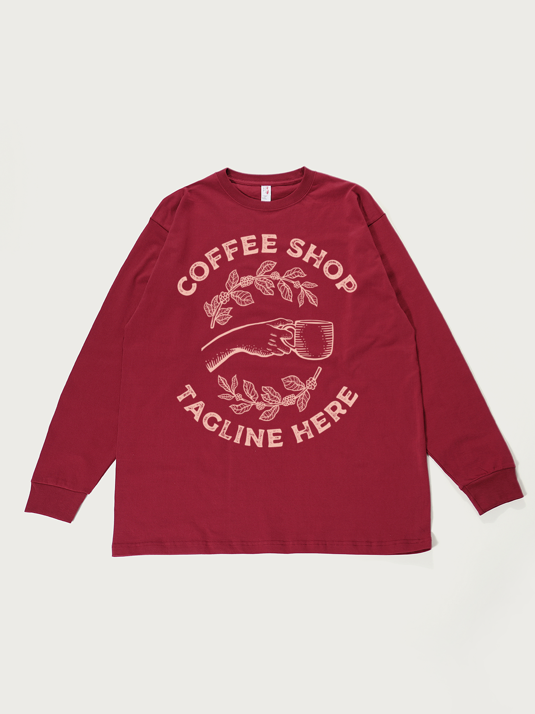 Coffee Shop Theme - Unisex Retro Cotton Long Sleeve T-Shirt