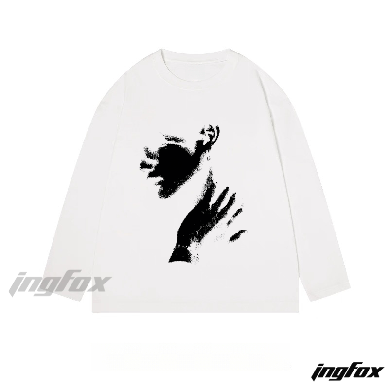 Abstract Figure Silhouette Graphic - Classic Cotton Long Sleeve Tee