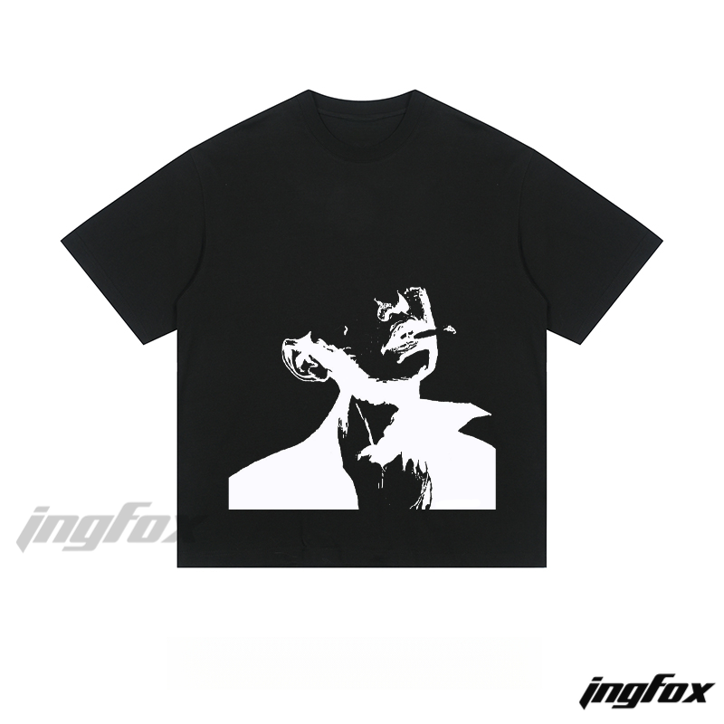 Smoking Figure Silhouette - Loose Fit Short Sleeve T-Shirt