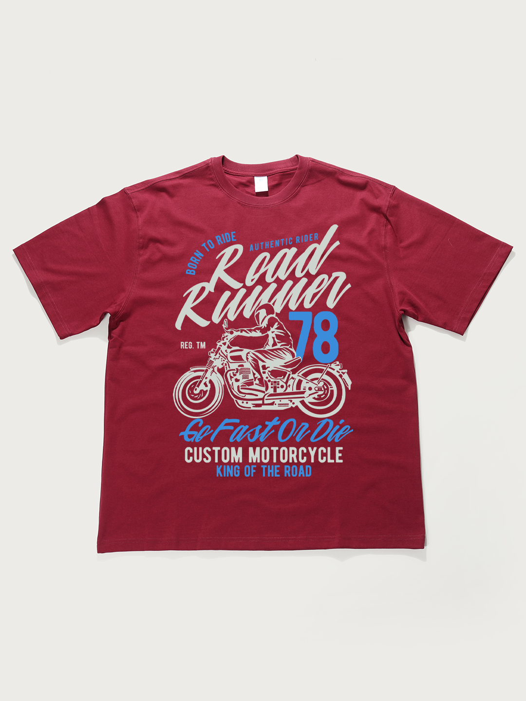 Road Runner 78 Custom Motorcycle - Unisex Retro Cotton Short Sleeve T-Shirt