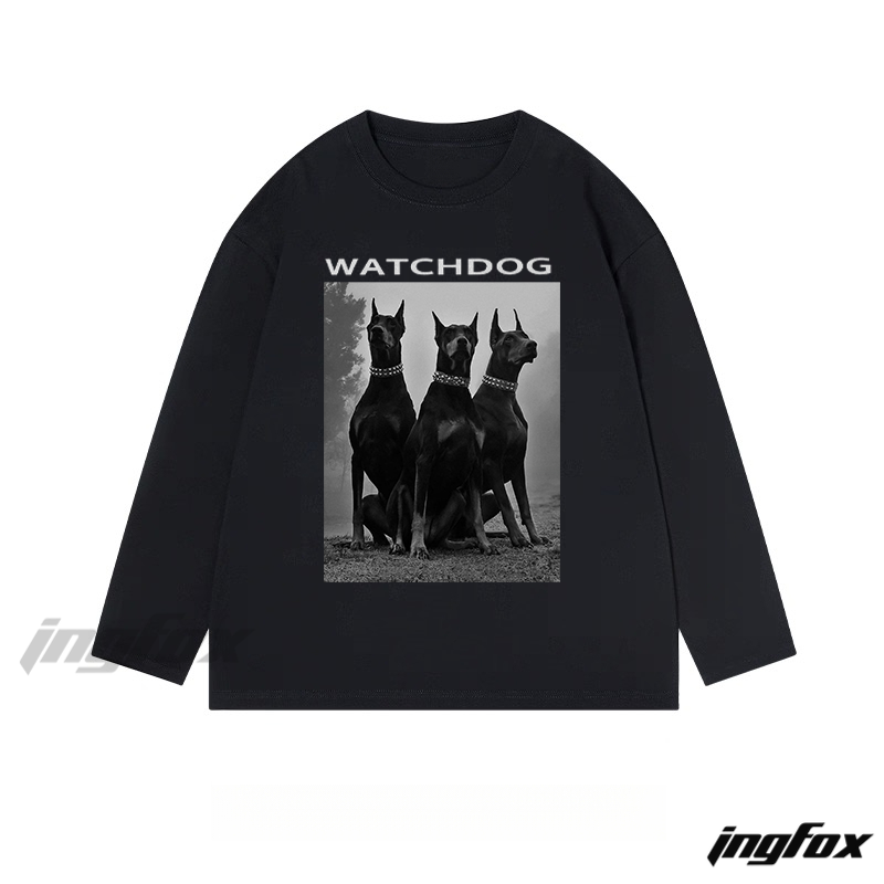 Watchdog Doberman Graphic - Classic Cotton Long Sleeve Tee