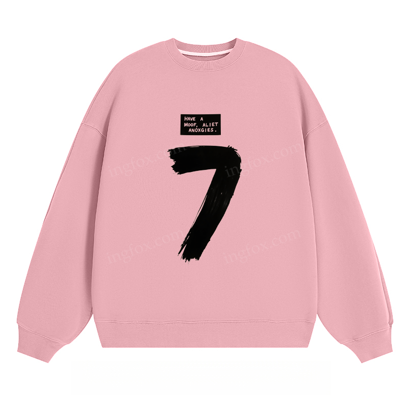 Number 7 & "Have A Moof Aliet Anoxgies" - Classic Unisex Fit Crewneck Sweatshirt