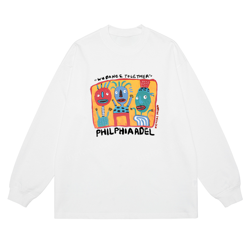 "WE DANCE TOGETHER" Folk Art - Classic Unisex Fit Cotton Long Sleeve Tee