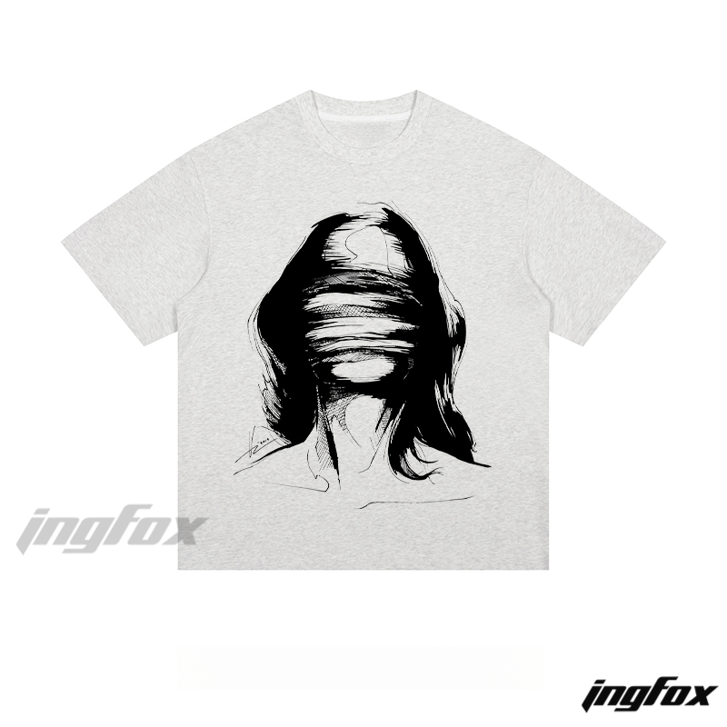 Abstract Face Sketch - Loose Fit Short Sleeve T - Shirt