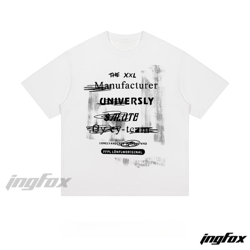 Grunge Text Collage - Loose Fit Short Sleeve T - Shirt