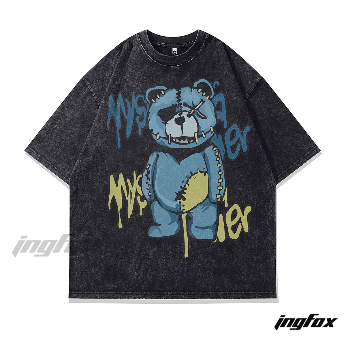 Myster Monster Bear - Vintage Washed Oversized T-Shirt