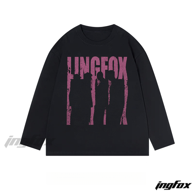 "LINGFOX" Silhouette Graphic - Classic Cotton Long Sleeve Tee