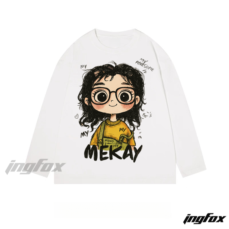 Cartoon Girl - Classic Cotton Long Sleeve Tee
