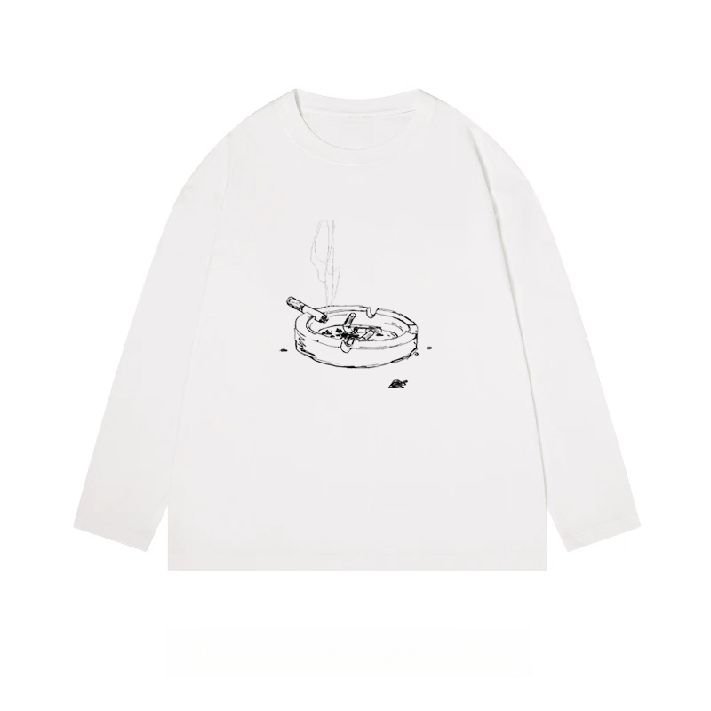 Ashtray Sketch - Classic Cotton Long Sleeve Tee