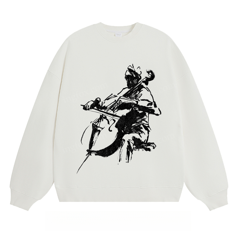 Cello Player Sketch - Classic Unisex Fit Crewneck Sweatshirt