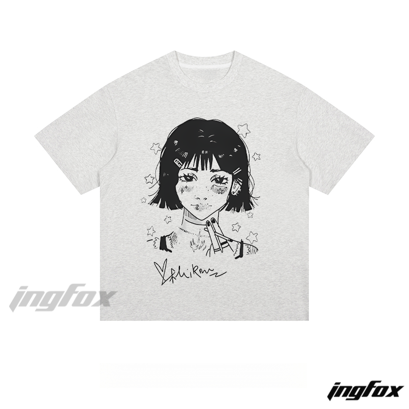 Anime Girl Sketch - Loose Fit Short Sleeve T - Shirt