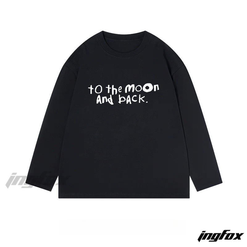 "To the moon and back" Romantic Graphic - Classic Cotton Long Sleeve Tee