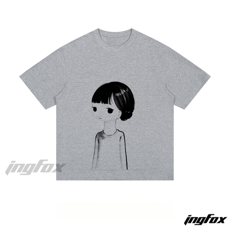 Ink Girl Sketch - Loose Fit Short Sleeve T-Shirt
