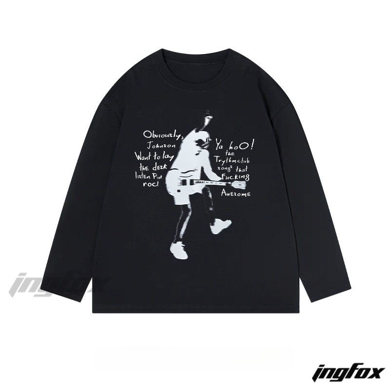 Rock Music - Themed Classic Cotton Long Sleeve Tee