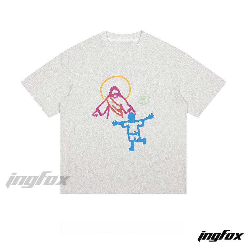 Child & Figure with Halo - Loose Fit Short Sleeve T-Shirt